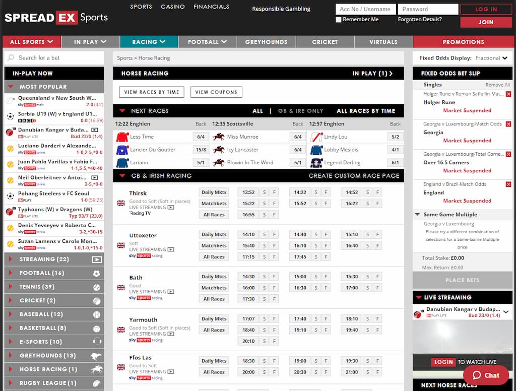spreadex home page