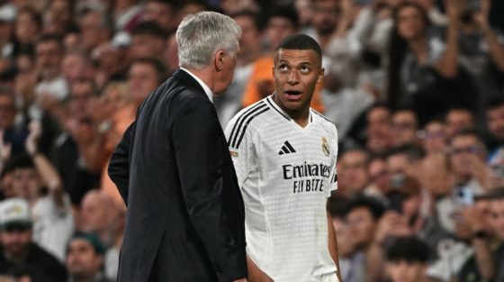 Kylian Mbappe with Carlo Ancelotti