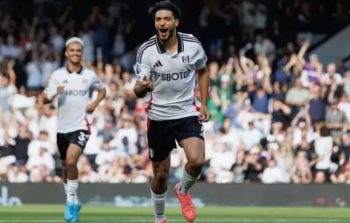 Raul Jimenez Celebrating After Scoring for Fulham in the Premier League