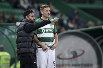 Manchester United target Viktor Gyokeres with former Sporting CP manager Ruben Amorim.