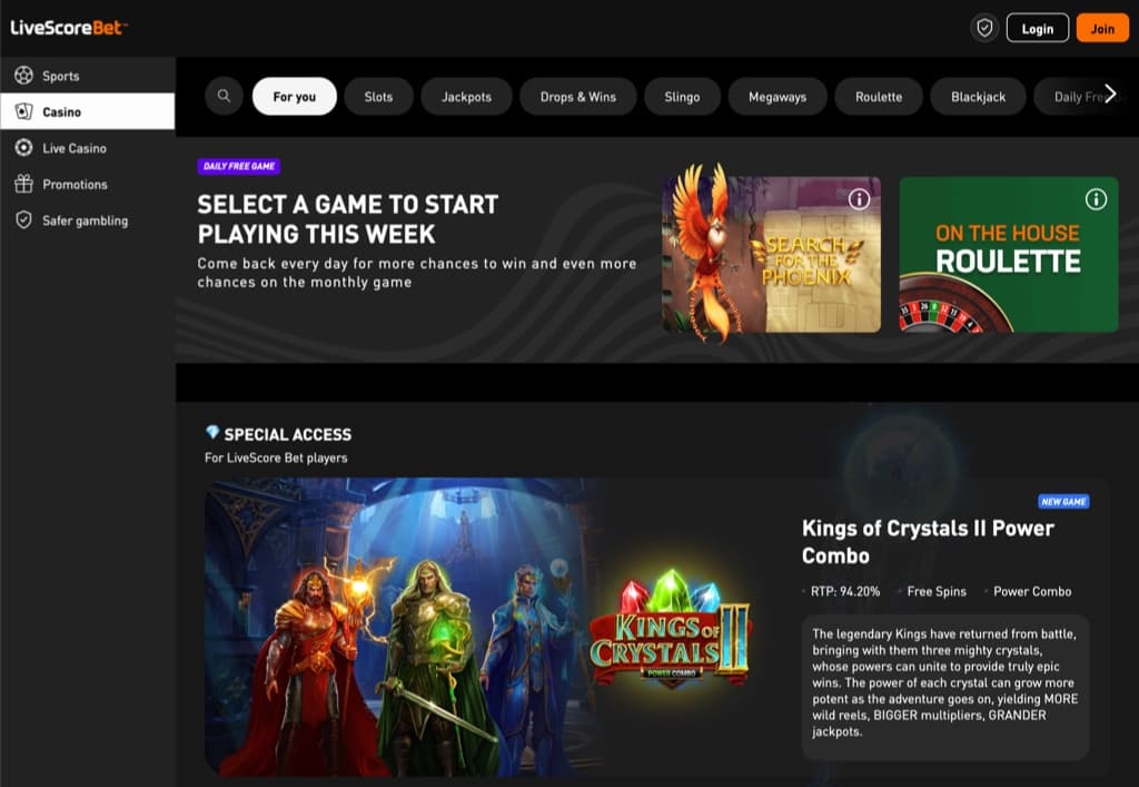 Live Score Bet casino