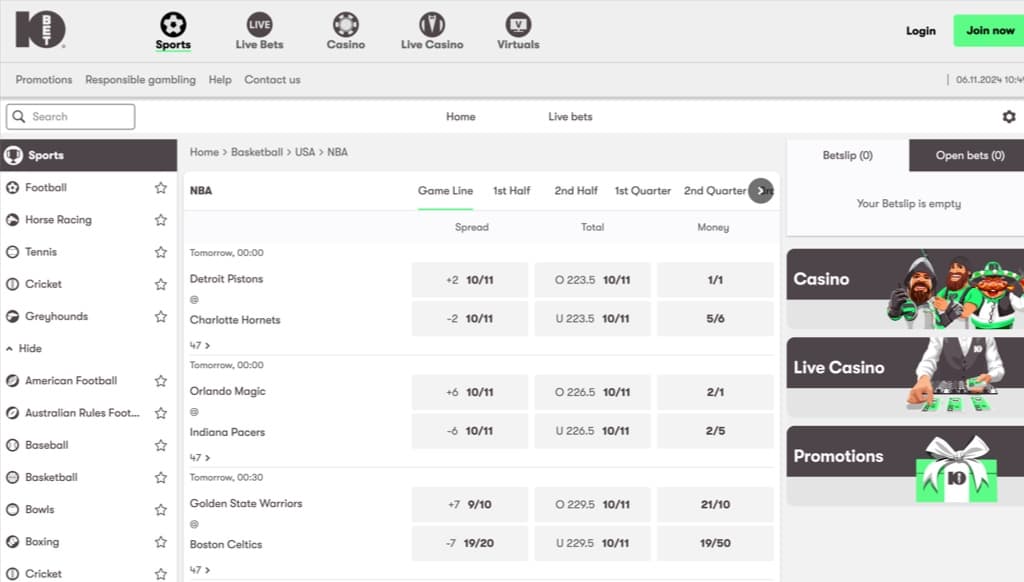 10bet nba basketball