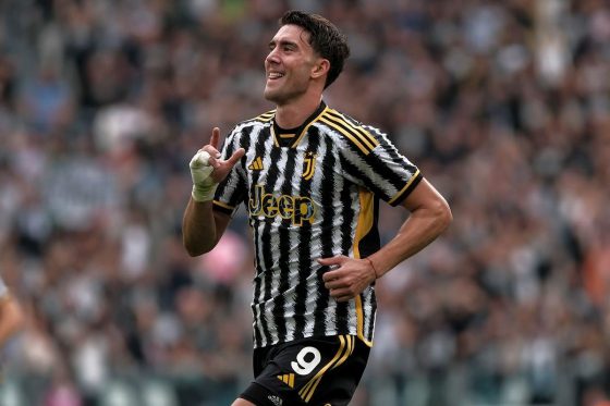 Dusan Vlahovic Celebrating After Scoring for Juventus