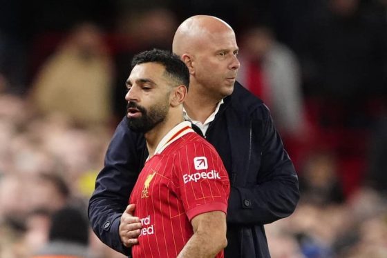 Liverpool boss Arne Slot and Mohamed Salah