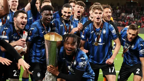 Atalanta BC Celebrating After Winning the Europa League