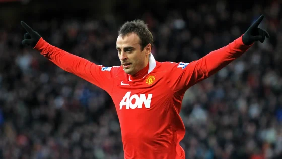 Dimitar Berbatov Celebrating After Scoring for Manchester United