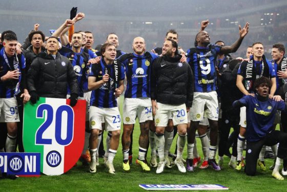 Inter Players Celebrating After Winning the Serie A in 2023-24