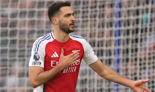 Mikel Merino Celebrating After Scoring for Arsenal