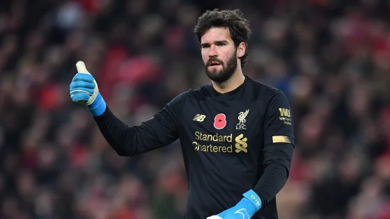 Alisson Becker, Who Has Won Helped Liverpool Beat PSG in the Champions League Round of 16 1st Leg, Gestures During a Match