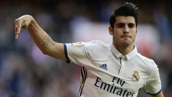 Alvaro Morata Celebrating After Scoring for Real Madrid