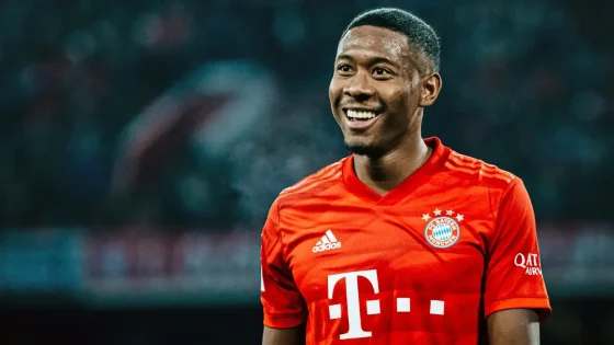 David Alaba Smiling While in Action for Bayern Munich