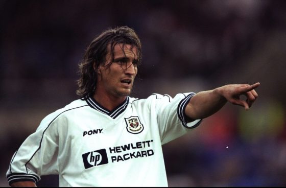 David Ginola Gesturing While Playing for Tottenham Hotspur