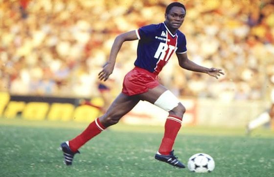 Francois M'Pele in Action for PSG
