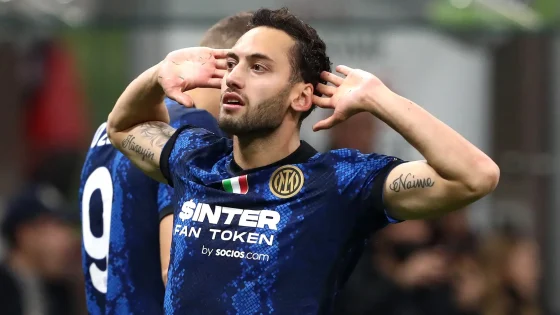 Hakan Calhanoglu, Seen Celebrating in This Photo, Has One of the Longest Penalty Streaks