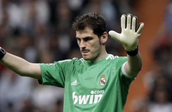Iker Casillas Gesturing During a Match for Real Madrid