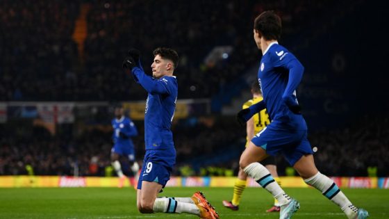 Kai Havertz Celebrating After Chelsea Beat Borussia Dortmund in Champions League Round of 16