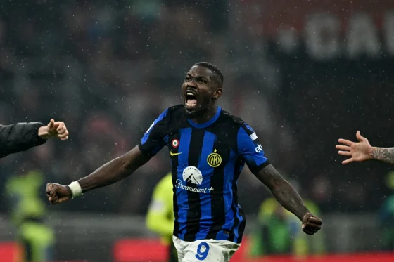 Marcus Thuram Celebrating After Scoring for Inter Milan