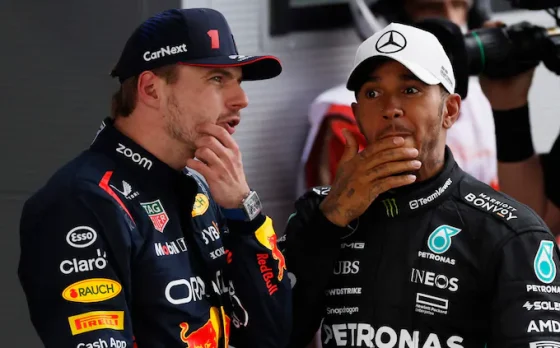 Max Verstappen and Lewis Hamilton