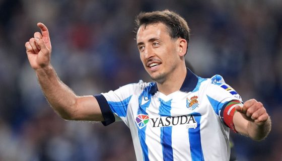 Mikel Oyarzabal Celebrating After Scoring for Real Sociedad