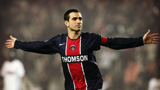 Pauleta Celebrating After Scoring for PSG