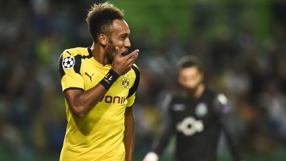 Pierre-Emerick Aubameyang Celebrating a Goal