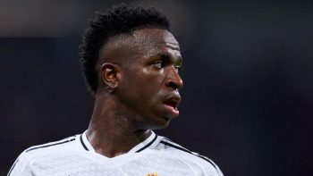 Real Madrid Forward Vinicius Junior Looks On