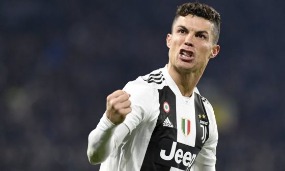 Cristiano Ronaldo Celebrating a Hat-Trick Against Atletico Madrid in 2019