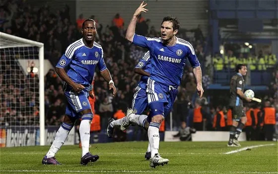 Frank Lampard and Didier Drogba Celebrate as Chelsea Mount One of the Greatest UCL Comebacks