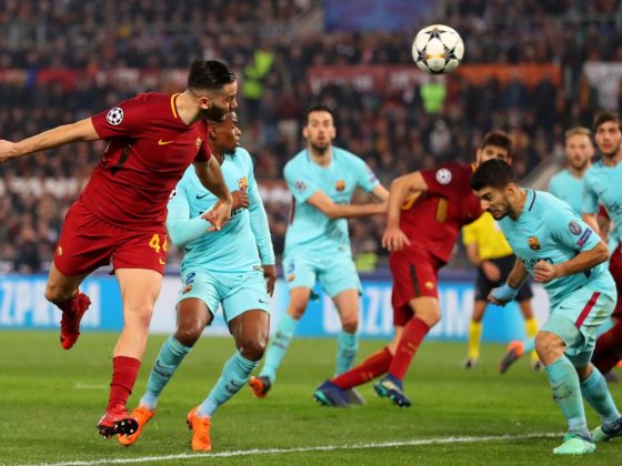 Kostas Manolas Scoring the Winning Goal in Roma's Comeback Win Over Barcelona