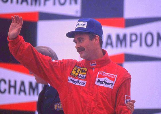 Nigel Mansell, Pictured on the Podium Here, Is One of the Greatest F1 Drivers
