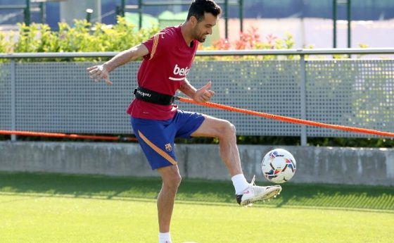 Sergio Busquets in Training Juggling the Ball