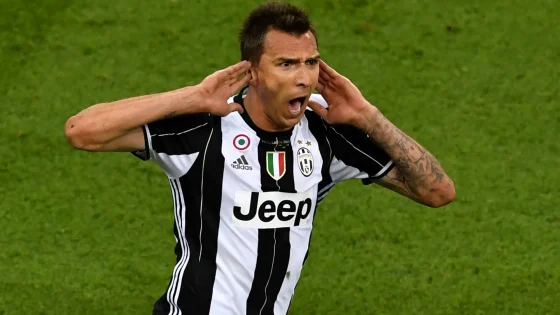 Mandzukic Celebrating After Scoring in Champions League
