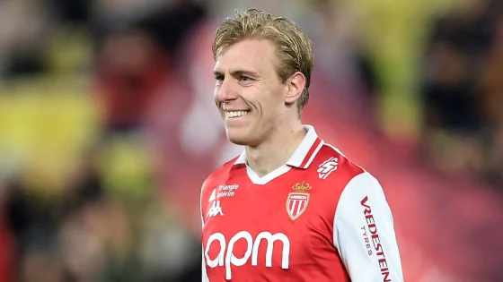 Mika Biereth Laughs During a Game for AS Monaco