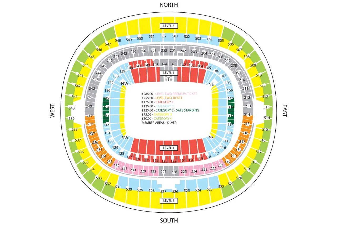 Wembley Stadium Seating for FA Cup Final