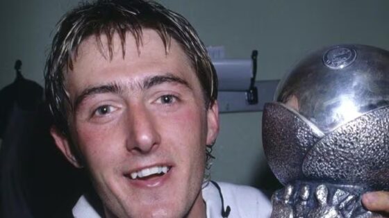 Gary Owen of England Posing with the Euro U21 Trophy After Beating Germany
