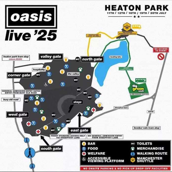 Oasis Heaton Park Beer Prices 2025