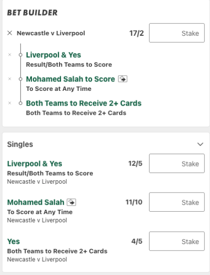 Newcastle Liverpool Betting Tips Bet Builder