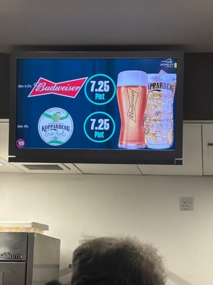 Wembley Beer Prices For 2025 Community Shield