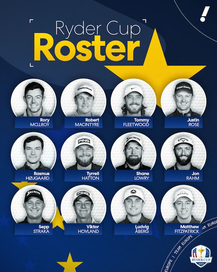 Europe Ryder Cup team 2025