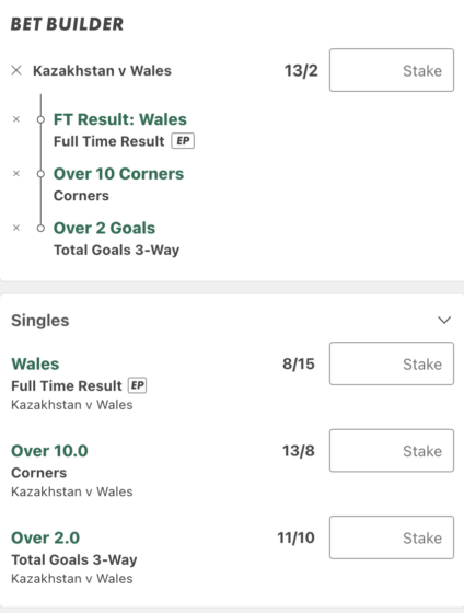 Kazakhstan Vs Wales betting tips