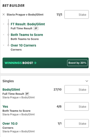 Slavia Prague Vs Bodo/Glimt Betting Tips