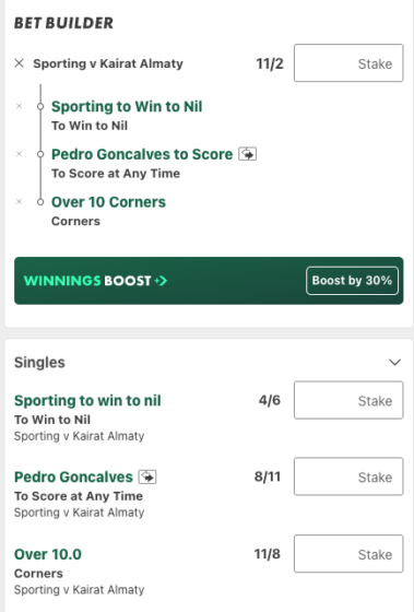 Sporting Vs Kairat Almaty betting tips