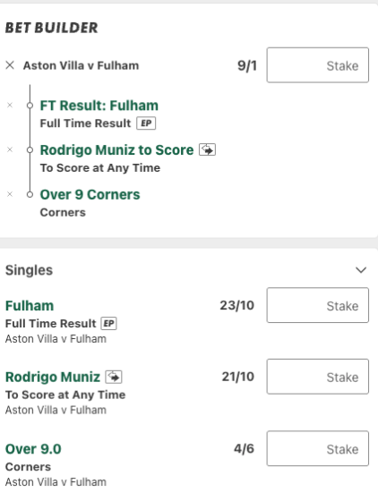 aston villa fulham betting tips
