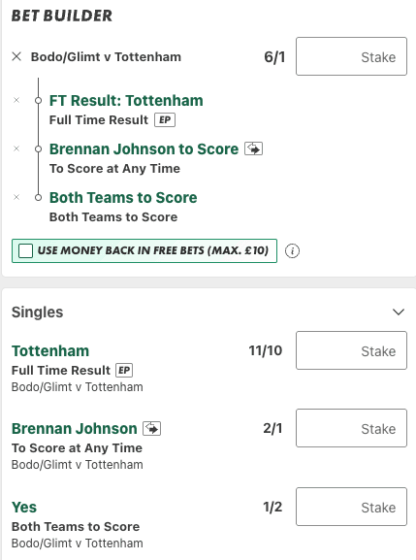 Bodo/Glimt vs tottenham betting tips