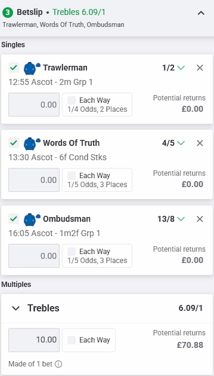 Ascot Tips On Saturday: Back Godolphin 6/1 Treble