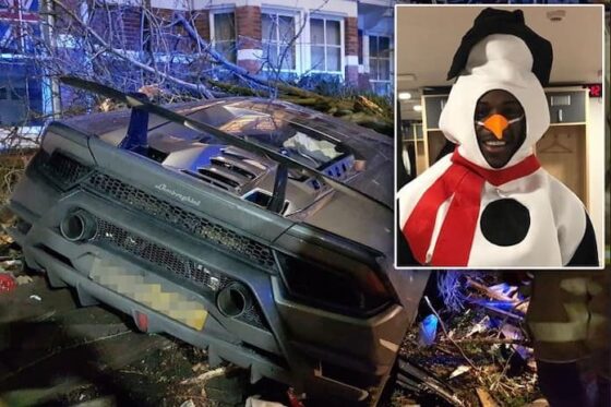 Michail Antonio Crashed His Lamborghini Dressed As A Snowman