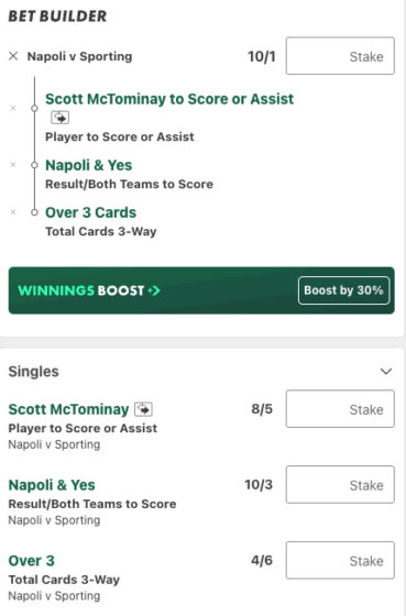 Napoli Vs Sporting lisbon betting tips