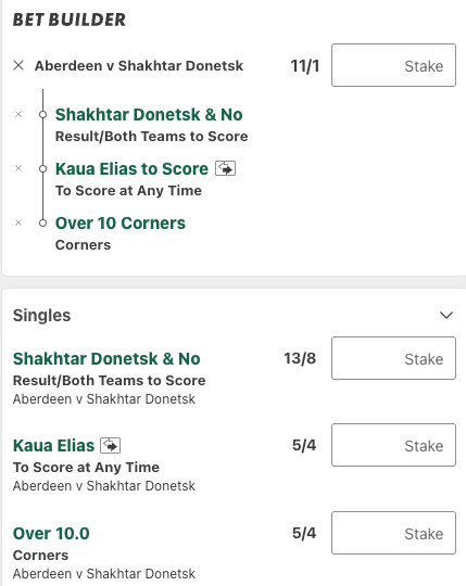 Aberdeen vs Shakhtar Donetsk betting tips