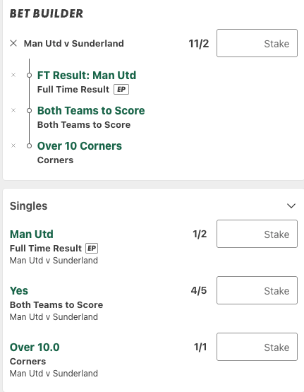 Manchester Utd Vs Sunderland Betting Tips
