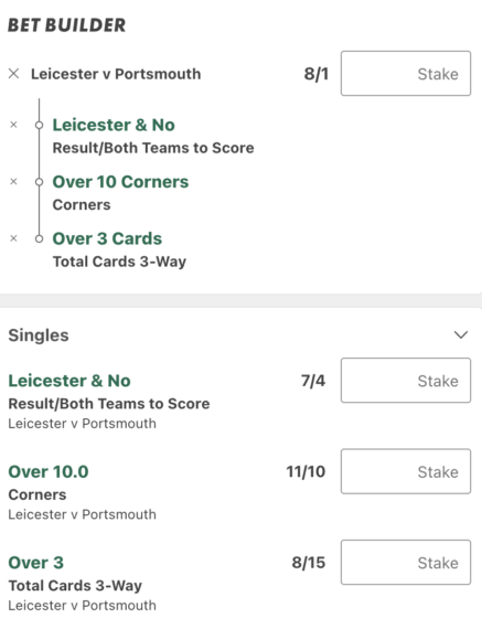 Leicester portsmouth betting tips